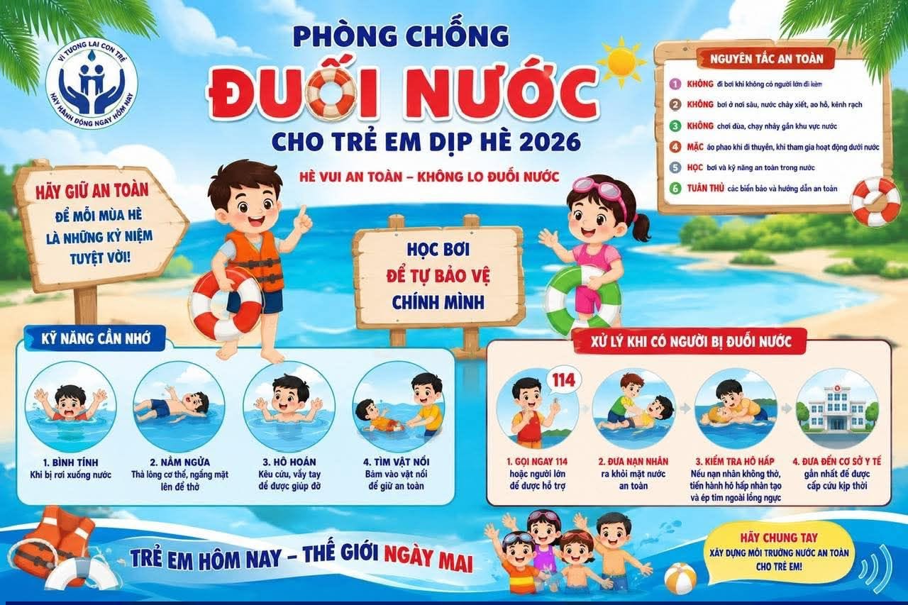 CẢNH BÁO NGUYÊN NHÂN, BIỆN PHÁP PHÒNG NGỪA  ĐUỐI NƯỚC TRẺ EM NĂM 2026 TRÊN ĐỊA BÀN ĐẮK LẮK
